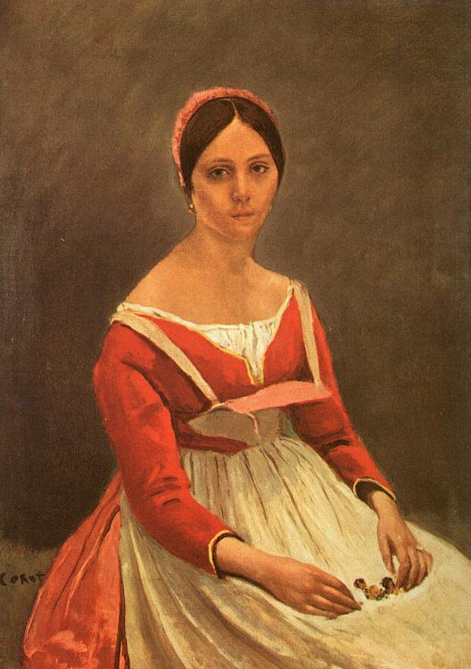  Jean Baptiste Camille  Corot Portrait of Mme Legois Sweden oil painting art
